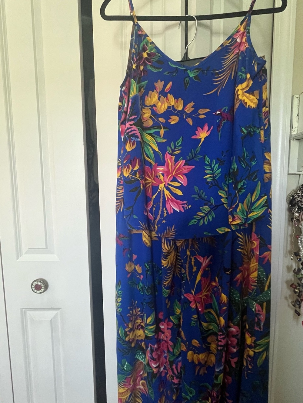 Cynthia Rowley Floral V-Neck Cami Tank Top - Blue with matching palazzo pant.